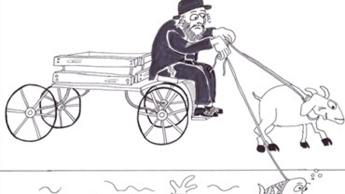 A carter who hitches a fish and a goat to his wagon for journeys and haulage